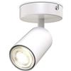 B.K.Licht Faretto da parete o soffitto orientabile, attacco per lampadina GU10 non inclusa, plafoniera in metallo bianco, lampada da soffitto per ingresso, applique per camera da letto o corridoio