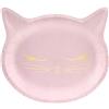 Generic 18 PIATTI DI CARTA per feste e cerimonie di ogni genere 18 piattini stoviglie monouso per compleanni ricorrenze ed eventi (Gatto Rosa 22x20cm)