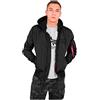 Alpha Industries 1 TT Giacca Bomber con Cappuccio da Uomo, Black/Black, 3XL