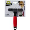 Ferplast Pettine per Cani e Gatti 2 in 1 Pelo Medio e Lungo, Denti Rotanti Arrotondati Anti-Irritazione e Manico Antiscivolo