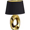 RL LIVE YOUR LIGHT Reality Leuchten Lampada da tavolo Taba R50511079, ceramica, paralume in tessuto nero/oro, altezza 33 cm