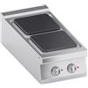 Ristoattrezzature Modello: 112200011582935,Cucina elettrica 2 piastre quadre da banco trifase 8 kW 40x90x25h cm