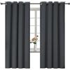 YSTELLAA Tende 100% Oscuranti Per Interni 2 Pezzi, 140×175cm, Effetto Lino, Tende Termiche, Con Anelli, Tenda Termica Isolante Freddo E Caldo, Fonoassorbenti, Moderne, Grigio