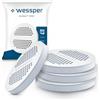 Wessper Filtro per Acqua Confezione da 4 Pezzi | Disco Filtrante di Ricambio per Bottiglie e Caraffe BRITA MicroDisc | Carbone Attivo in Tessuto non Tessuto, Riduzione di Cloro e Metalli Pesanti