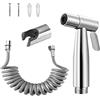 thirei Doccia a Mano in Acciaio Inox per Bidet, Set Doccia a Mano, Getto Regolabile, Tubo e Gancio per WC o Attacco per Bidet a Parete in Acciaio Inox
