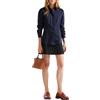 United Colors of Benetton Camicia 5awrdq03b, Blu Scuro 016, S Donna