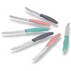 ECHTWERK Set di 6 coltelli da pane (acciaio inox con bordo seghettato, manico in plastica, 2 rosa, 2 grigi e 2 turchesi)