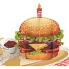 MOKIO® Biglietto di Auguri Pop-Up - Hamburger con candela - Biglietto 3D | Biglietto di compleanno divertente con hamburger, candela e patatine, per amanti dei burger, papà o amici
