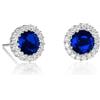 Diamond Treats orecchini in argento Sterling 925 con zirconia cubica, zaffiro, smeraldo e rubino simulato centro perfetto e zirconi.