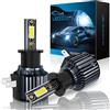 Sycreek Lampadina H3 LED,16000LM 60W 300% Luminanza 6500K Bianco Led H3 Fari Auto,Sostituzione Alogena, 2 Lampadine