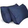 Lirex 2-Pack Federe per Cuscini, Morbido Spazzolato, Federe in Microfibra, Lavabile in Lavatrice, Senza Pieghe, Traspirante (Blu, 40 cm x 80 cm)