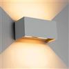 Klighten lampade da parete 24W Esterno/Interno Moderno, 2PCS lampada da esterno Bianco Caldo 3000K Applique da Parete, IP65 Impermeabile, Angolo del Fascio Regolabile Applique(Grigio)