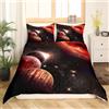 Loussiesd Universe Set copripiumino singolo per e con stampa stelle luminose Galaxy Starlight Chic copripiumino con 1 federa per cuscino Pianeta biancheria da letto copriletto con cerniera 2 pezzi
