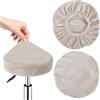 DecorDwell 2 Pcs Coprisgabelli Da Bar,Copertura Rotonda Per Sgabello,Copri Sgabello,Coprisgabello Rotondo,Coprisgabello Lavabile-32-38cm-Copri Sgabelli Rotondi Antiscivolo-Morbido,, Lavabile e Rotondo (Beige)