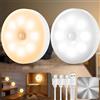 daphomeu 2 Pezzi Luce Notturna Con Sensore di Movimento USB Ricaricabile, Lampada con Sensore di Movimento Interno, Illuminazione A LED Per Scale, Armadio, 3 Modalità di Luce Per Corridoio, Scale