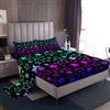 Loussiesd Cartone animato Star Lenzuola Colorato Star Lenzuola Blu Verde Viola Biancheria Da Letto Set per Ragazzi Ragazze Bambini Kawaii Set Letto Singolo