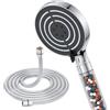 SREWOHS Soffione Doccia,SREWOHS Doccino per Doccia con tubo 1.8M, Soffione doccia Alta Pressione Anticalcare, Filtro Soffione Doccia Grande (⌀120 mm) con 6 tipi di,Doccia con potente de pulverización y pausa