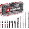 Einhell Set di accessori originali Einhell S-CASE da 18 pezzi resistenti agli urti (punte da 25 mm, punte da 50 mm, portapunte da 60 mm, chiave a bussola, trapano in metallo con scatola di custodia)