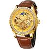 Forsining Orologi da uomo meccanici retrò Tourbillon Moon Phase orologio da polso