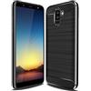 Cruzerlite Galaxy A6 Plus 2018 Custodia, Galaxy A6+ Custodia, Carbon Fiber Shock Absorption Slim Case for Samsung Galaxy A6 Plus 2018 (Black)