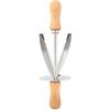 TOPINCN Taglierina per Croissant, Macchina per Croissant in Acciaio Inox Fette a Rullo per Croissant Coltello per Arrotolare Strumento per la Preparazione di Pasta per Pane con Manico in Legno