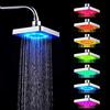 Nikou Soffione Doccia LED, Soffione Doccia a Pioggia Fisso Quadrato, con Luce Romantica a LED a 7 Colori, a Cascata che Cambia Colore, Accessori Bagno per Hotel Casa Bagno (6 Pollici)