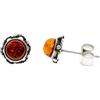 SilverAmber Jewellery UK Orecchini da donna - Argento sterling 925 rotondo Ambra