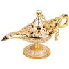 MAGT Aladdin Genie Lampada, Lampada Magica Decorazione in Metallo Hollow Aladdin Magic Genie Light Wishing Pot Decor per Casa Ufficio Hotel
