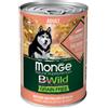 MONGE & C. SpA BWild Grain Free Adult All Breeds con Salmone, Zucca e Zucchine - 400GR