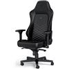 noblechairs Sedia da gioco Noblechairs Hero in Pelle sintetica Nero/Bianco platino