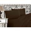 Elegant Comfort Lussuoso set di lenzuola 1500 in microfibra di qualità alberghiera, tre linee, ricamate, morbide, 4 pezzi, resistente alle pieghe e allo sbiadimento, per letto matrimoniale, marrone
