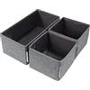 Bigso Box of Sweden Scatole cassetti in set da 3 unità - Organizer cassetti biancheria, due piccoli e uno grande - Portaoggetti in tessuto per conservazione di vestiti e accessori - grigio
