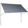 Angerer Tenda da Sole Premium a Strisce, Colore Grigio Scuro, 150 cm, con Morsetto, Grigio
