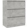 vidaXL Credenza con Cassetti Madia Cassettiera Mobile Armadietto Stoccaggio Elegante Minimalista Grigio Cemento 60x35x76 cm in Legno Multistrato