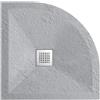 Parama Piatto doccia semicircolare 80x80cm effetto pietra grigio in marmoresina e gel coat | Messapia