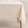 GAMUSI Tovaglia antimacchia tavolo rettangolare floreale jacquard impermeabile, 140 x 100 cm, tessuto al tatto, colore ecru - signora