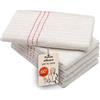 ZOLLNER 5 Panni lavapavimento - mocio a strofinaccio di alta qualità e super assorbente - materiale misto - lavabile a 60°C - 55x60 cm in colore naturale con righette rosse