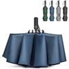 G4Free Ombrello pieghevole grande da 157 cm, 10 costole, robusto, da viaggio, compatto, per apertura automatica, antivento, impermeabile, a doppia copertura, blu navy, large, Compatto