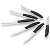 ECHTWERK Coltello da pane, pratico coltello da colazione da 6 pezzi, in acciaio inox con bordo seghettato, adatto per panini, baguette e torte, manico ergonomico in plastica, nero
