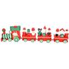 Ciao Trenino Natale (25cm: locomotiva + 3 vagoni) decorazione in legno, rosso/verde