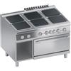 Ristoattrezzature Cucina elettrica 6 piastre quadre con forno elettrico statico 29.4 kW 120x90x85h cm