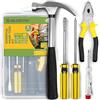 BLOSTM Basic Home Tool Kit - 5 strumenti manuali essenziali per proprietari di casa o piccoli attrezzi di emergenza quando in viaggio, pratico kit di attrezzi fai da te