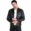 D'Arienzo Giacca Pelle Nera Uomo Primaverile Vera Pelle Made in Italy Marlon 44/Nero