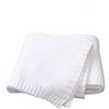 Surwin Coperta Bimbo in Maglia per Bambino, Surwin Baby Copertina Neonato Multiuso in Cotone Biologico per Carrozzina Culla Lettino Passeggino (80x100cm,Bianca)