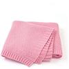Surwin Coperta Bimbo in Maglia per Bambino, Surwin Baby Copertina Neonato Multiuso in Cotone Biologico per Carrozzina Culla Lettino Passeggino (80x100cm,Rosa)