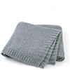 Surwin Coperta Bimbo in Maglia per Bambino, Surwin Baby Copertina Neonato Multiuso in Cotone Biologico per Carrozzina Culla Lettino Passeggino (80x100cm,Grigio)