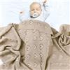 Surwin Coperta Bimbo in Maglia per Bambino, Surwin Baby Copertina Neonato Multiuso in Cotone Biologico per Carrozzina Culla Lettino Passeggino (Beige,100x80cm)