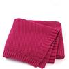Surwin Coperta Bimbo in Maglia per Bambino, Surwin Baby Copertina Neonato Multiuso in Cotone Biologico per Carrozzina Culla Lettino Passeggino (80x100cm,rosa rossa)