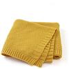 Surwin Coperta Bimbo in Maglia per Bambino, Surwin Baby Copertina Neonato Multiuso in Cotone Biologico per Carrozzina Culla Lettino Passeggino (80x100cm,Giallo)