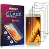 RKINC Vetro Temperato [4 Pezzi] per Samsung Galaxy A3 2017, Pellicola salvaschermo, Durezza 9H 0,33 mm [garanzia a vita] [antigraffio] [antifrantumazione] [senza bolle]